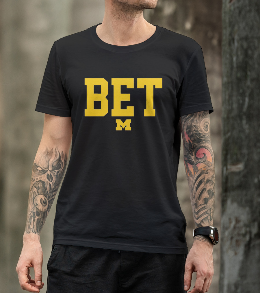 Michigan Football BET M College Sports T-Shirt