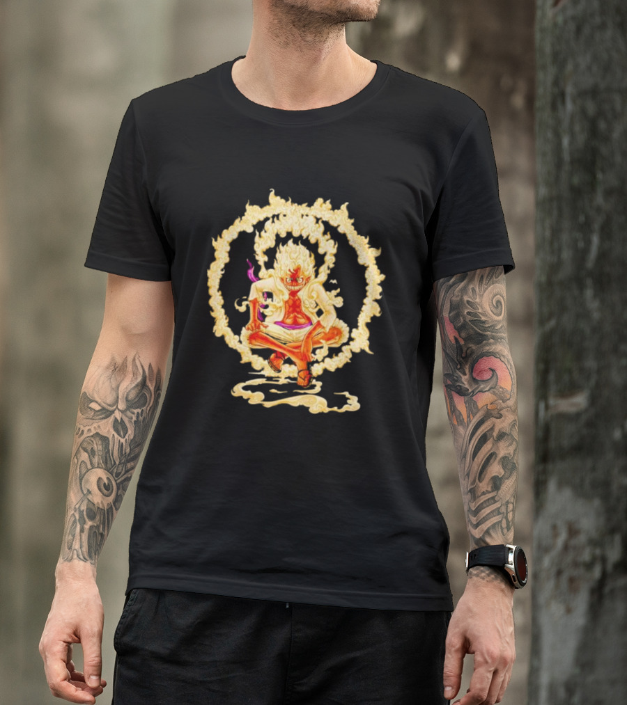 Gear 5 Luffy Surrounded By Fiery Ring Of Flames T-Shirt