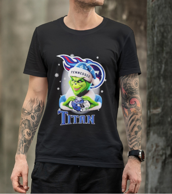 Grinch Tennessee Titans Christmas Snowflakes T-Shirt