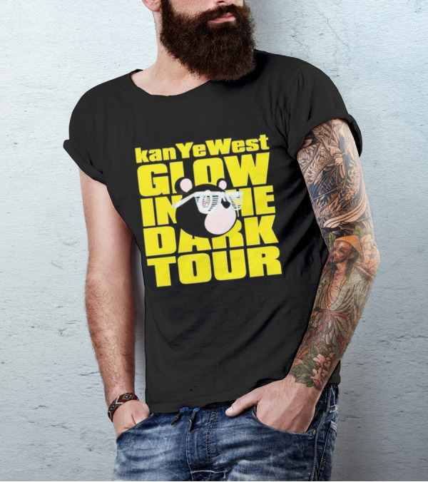 Kanye West Glow In The Dark Tour Bear With Shutter Shades T-Shirt