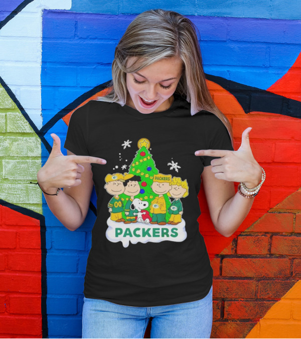 Packers Peanuts Characters Christmas Tree T-Shirt