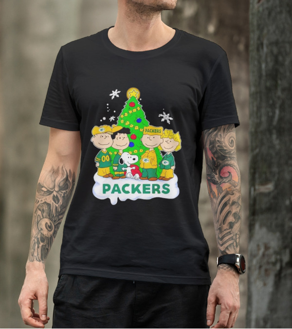 Packers Peanuts Characters Christmas Tree T-Shirt
