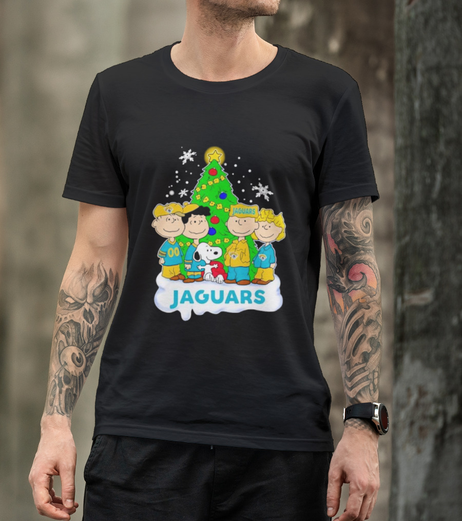 Peanuts Characters Jacksonville Jaguars Christmas Tree Jaguars T-Shirt