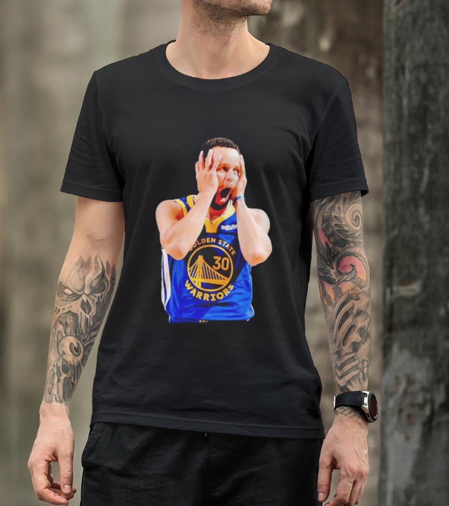 Golden State Warriors Stephen Curry 30 Reaction T-Shirt