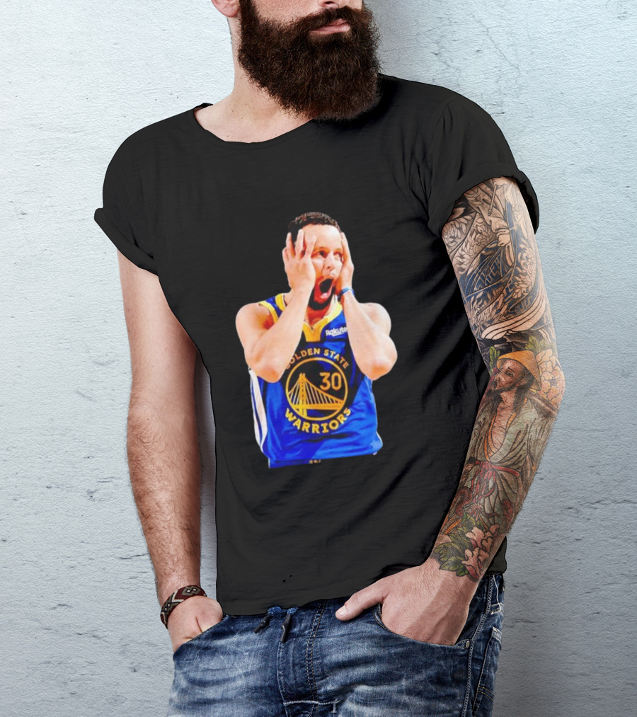 Golden State Warriors Stephen Curry 30 Reaction T-Shirt