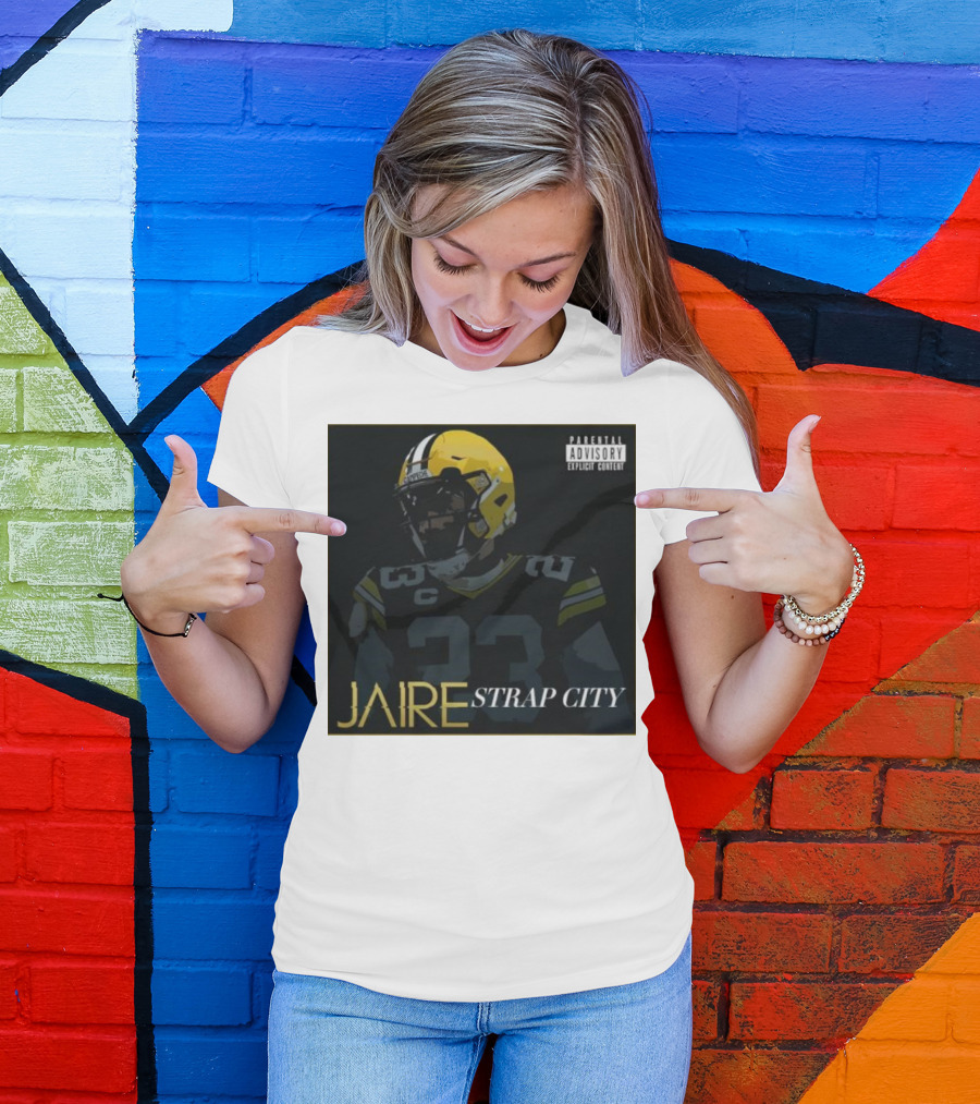 Jaire Strap City Parental Advisory Number 23 Football Helmet T-Shirt