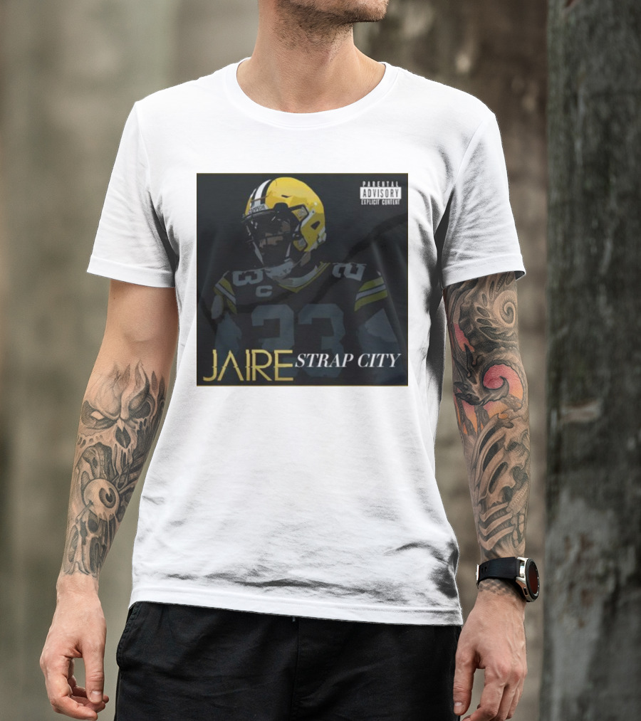 Jaire Strap City Parental Advisory Number 23 Football Helmet T-Shirt