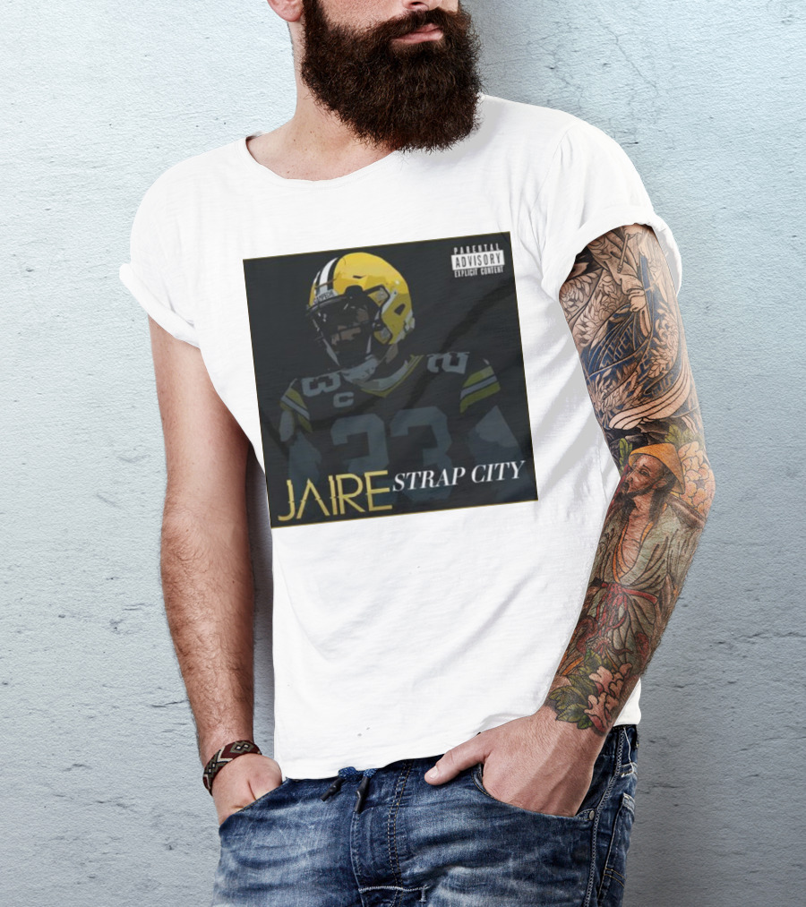Jaire Strap City Parental Advisory Number 23 Football Helmet T-Shirt