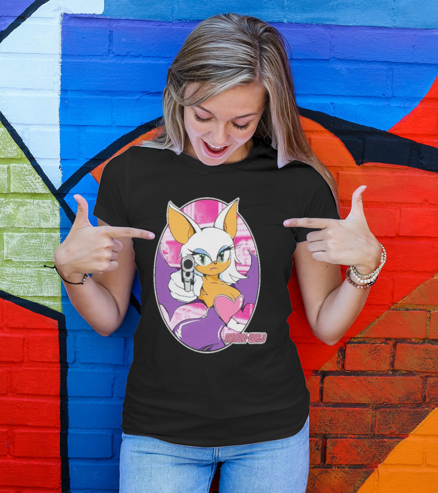 Mamono World Character With Gun And Heart T-Shirt