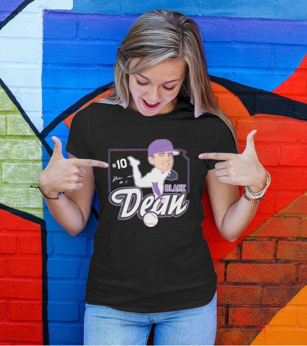 Blake Dean #10 Caricature Signature Baseball T-Shirt