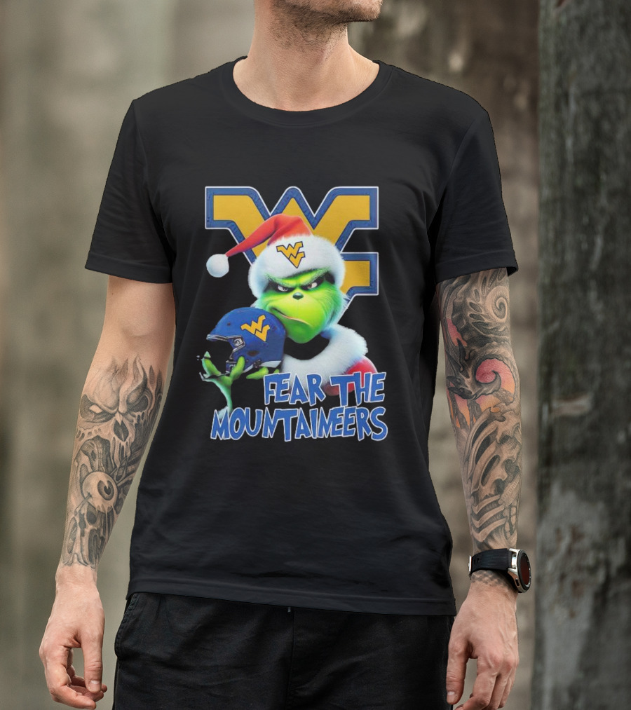 Grinch Fear The Mountaineers West Virginia Christmas Holiday T-Shirt