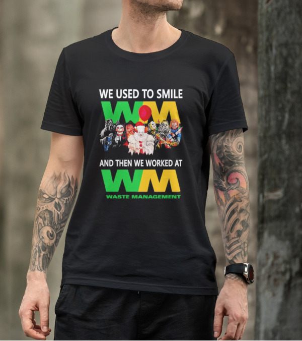 We Used To Smile Horror Characters Worked At Waste Management Christmas T-Shirt