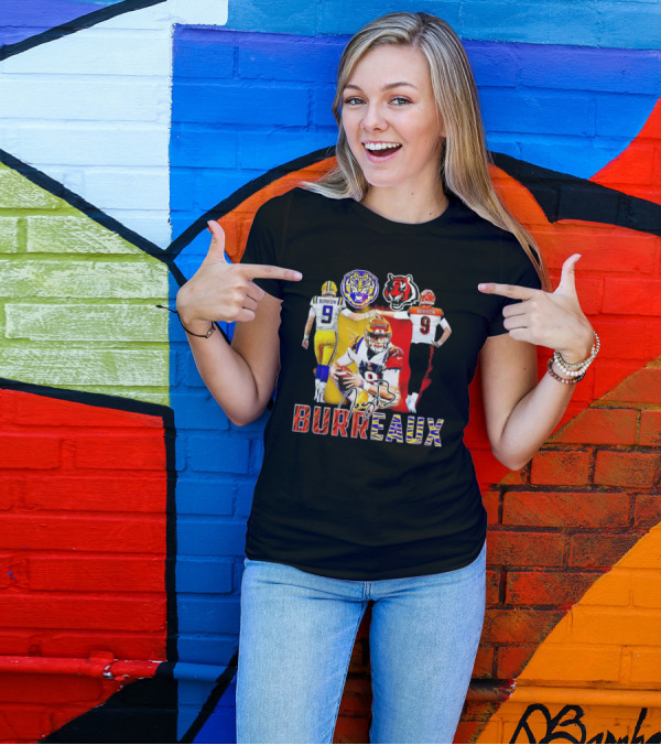 Joe Burrow Burreaux Signature LSU Tigers Cincinnati Bengals Football T-Shirt