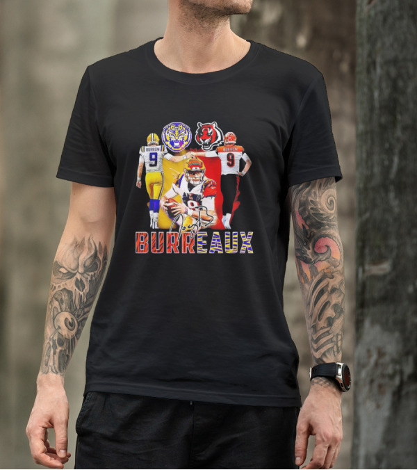 Joe Burrow Burreaux Signature LSU Tigers Cincinnati Bengals Football T-Shirt