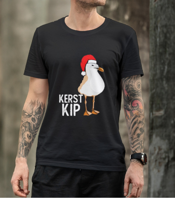 Kerst Kip Santa Hat Christmas Bird T-Shirt