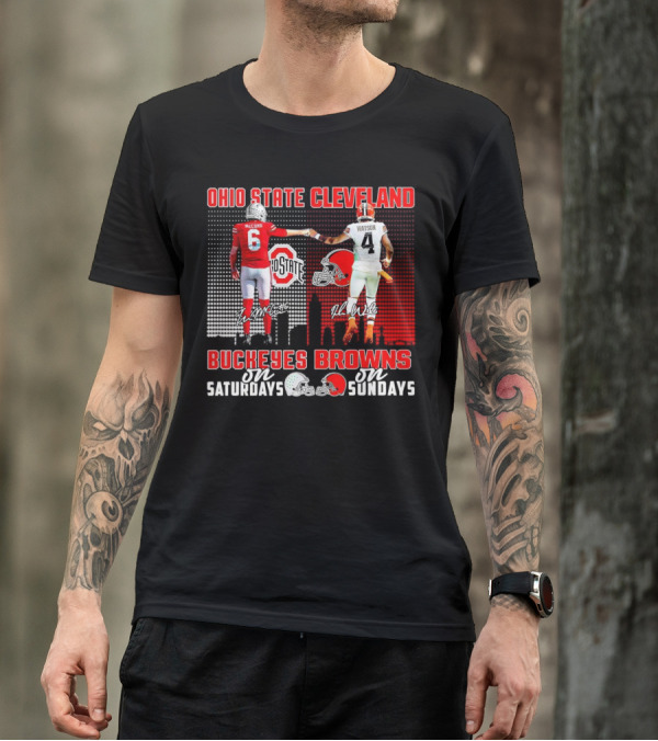 Ohio State Buckeyes Saturdays McCord Cleveland Browns Sundays Watson T-Shirt