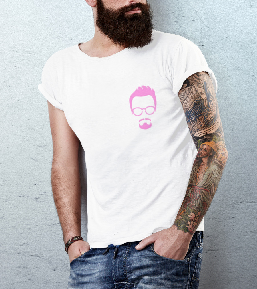 Goatee Pink Hair And Glasses T-Shirt