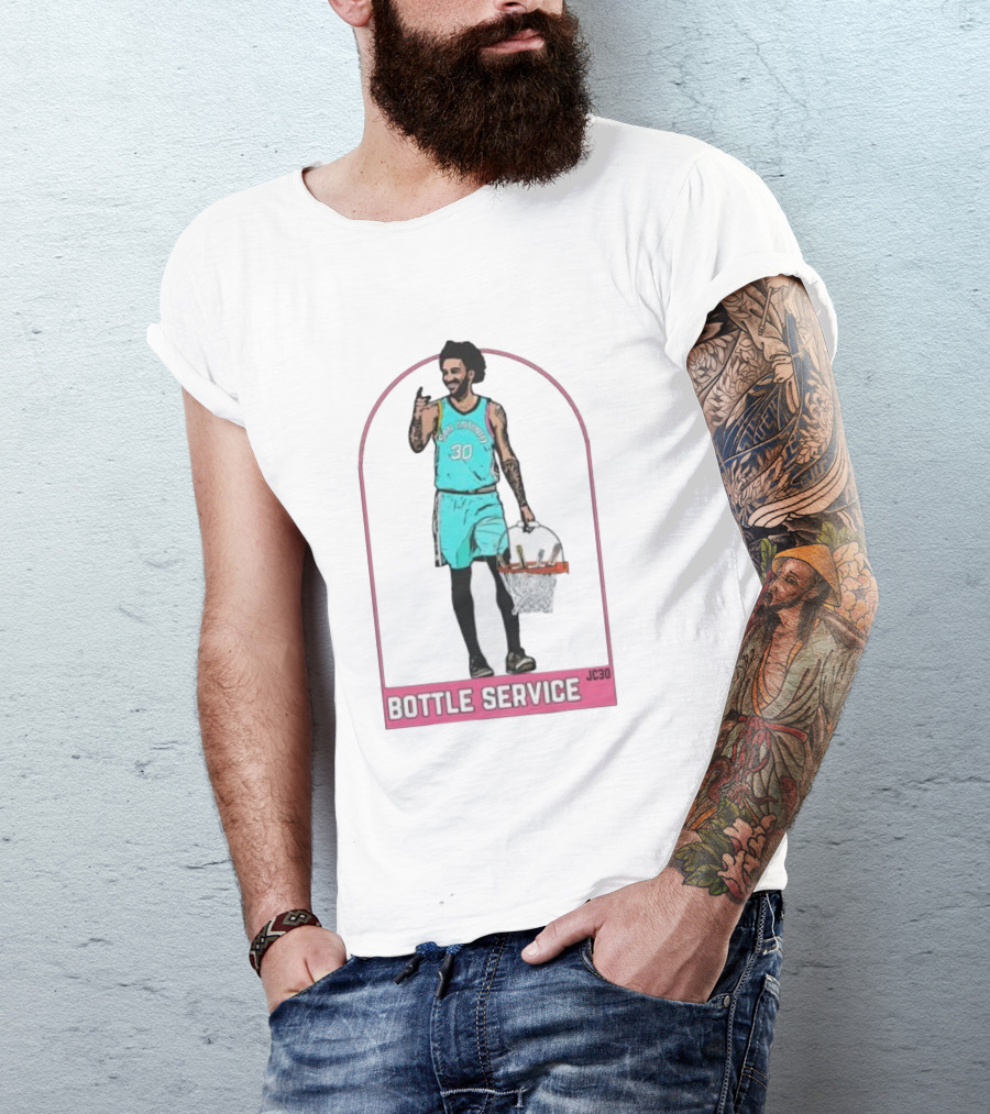 BOTTLE SERVICE JC30 Vintage Basketball Player Arch T-Shirt