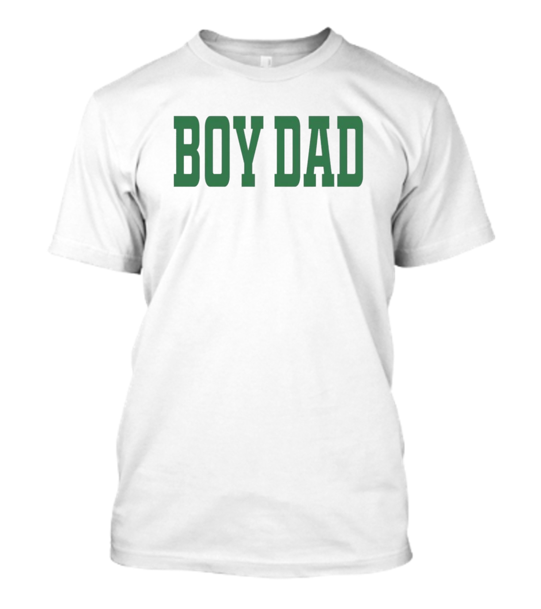 BOY DAD Stadium Style Green Block Letters T-Shirt