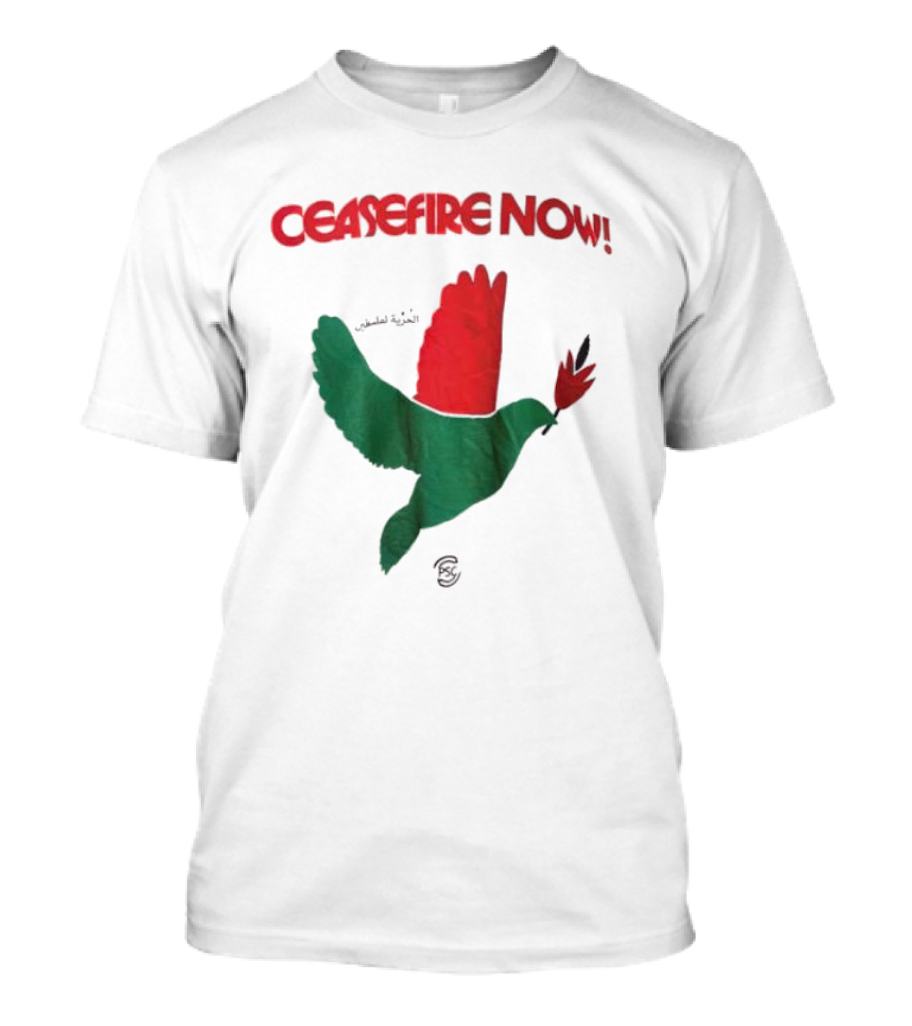 Ceasefire Now Dove Holding Red Flower T-Shirt