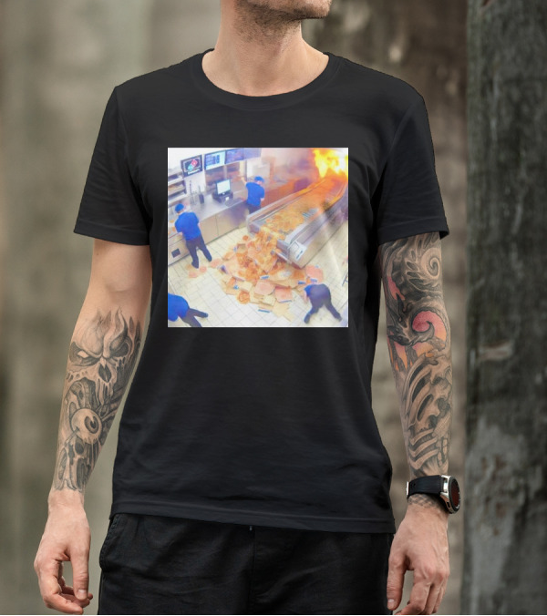Domino’s Pizza Kitchen Chaos Pizzeria Conveyor Oven Accident T-Shirt