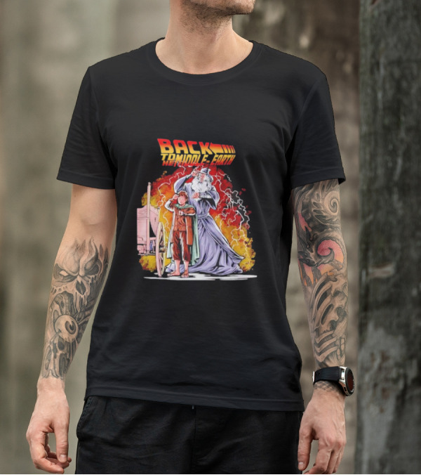 Back To The Middle-Earth Men's Time Travel Adventure Fusion T-Shirt