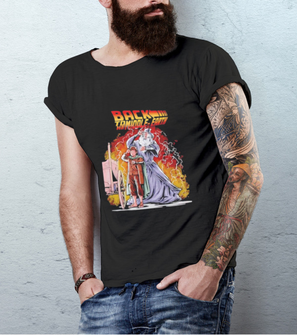 Back To The Middle-Earth Men's Time Travel Adventure Fusion T-Shirt