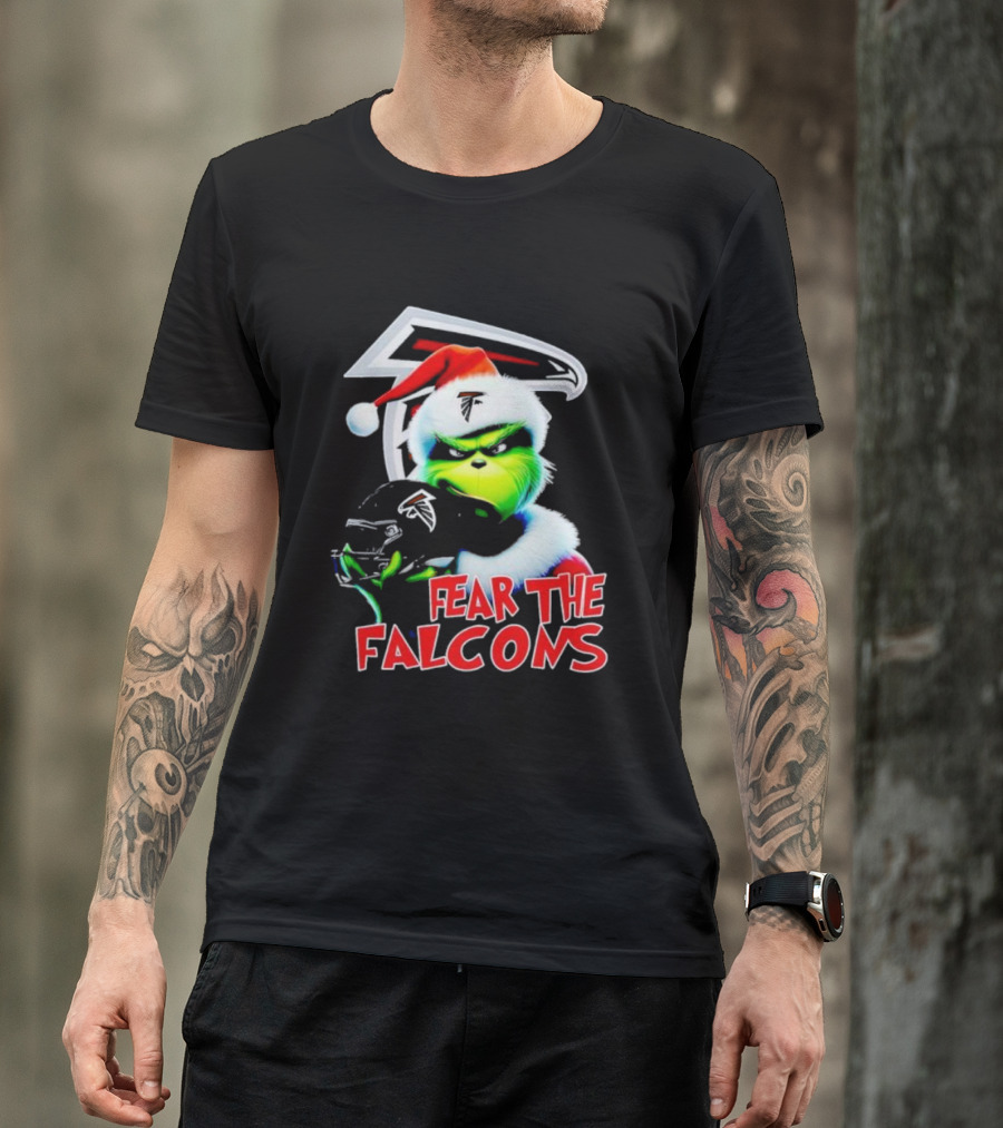 Atlanta Falcons Grinch Santa Fear The Falcons NFL T-Shirt