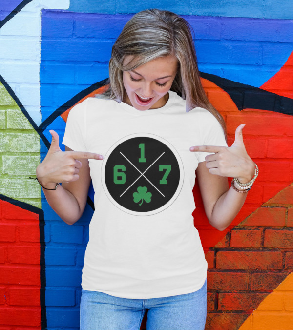 Boston Celtics 617 Shamrock Emblem Circle T-Shirt