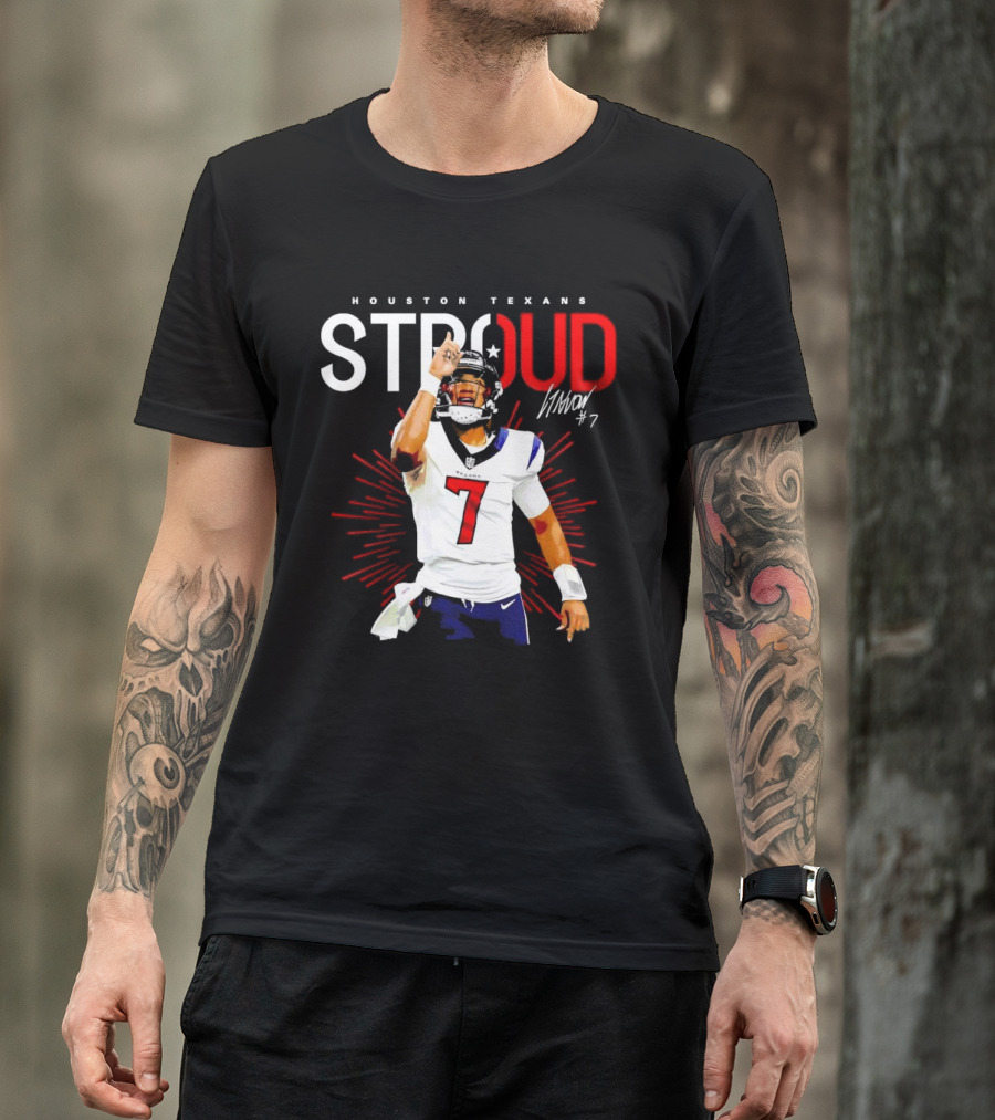 Houston Texans Cj Stroud #7 Signature Visionary Leader T-Shirt