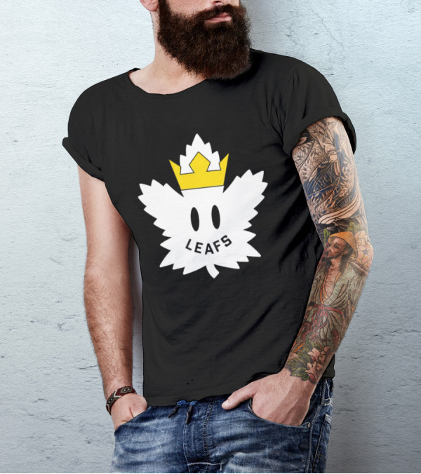 Leafs White Crown Face Emblem T-Shirt