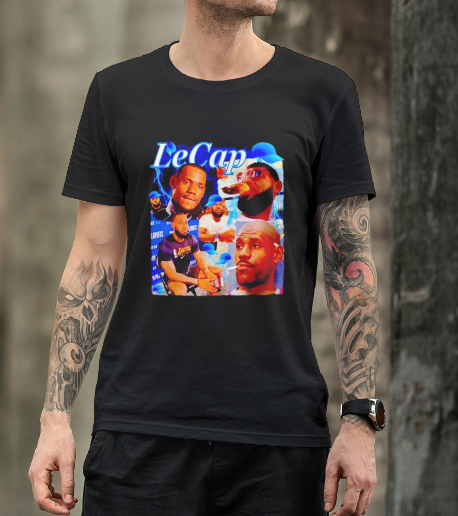 LeCap Lebron James Lakers Playoffs Meme Electricity Background T-Shirt