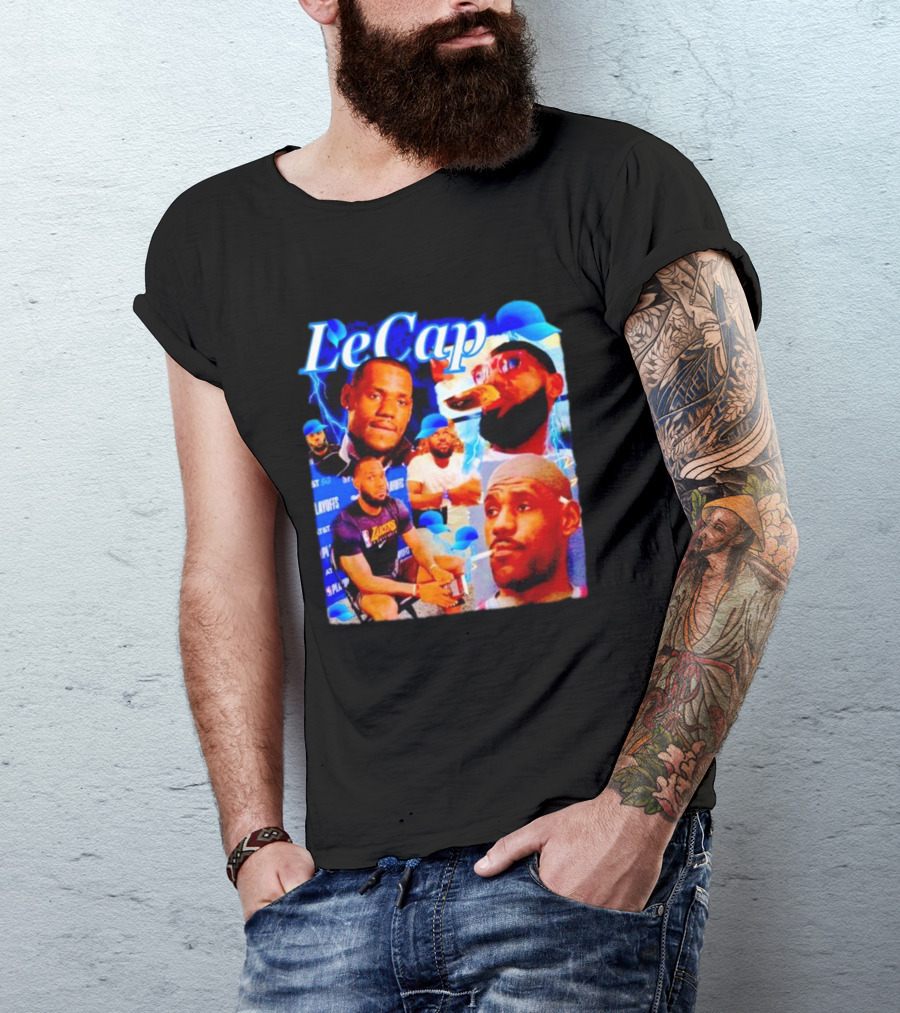 LeCap Lebron James Lakers Playoffs Meme Electricity Background T-Shirt