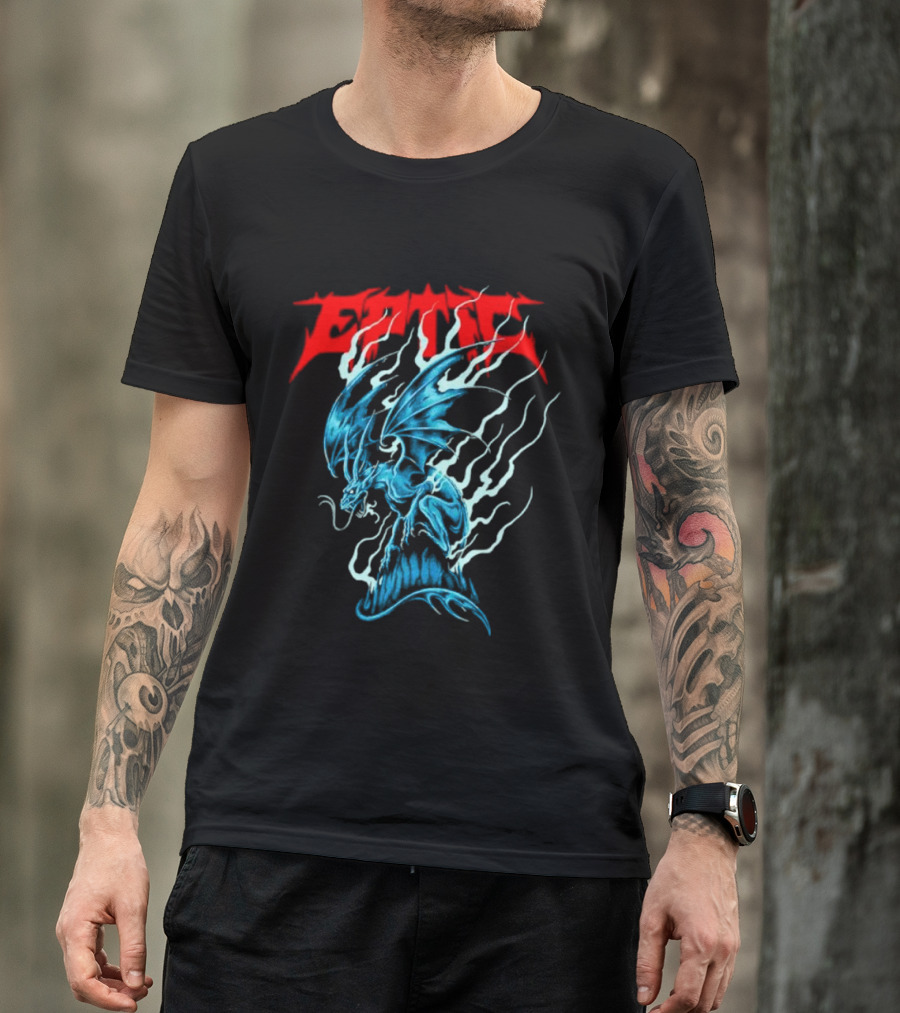 Eptic Blue Dragon Flame Art Collaboration With Yara Noe T-Shirt