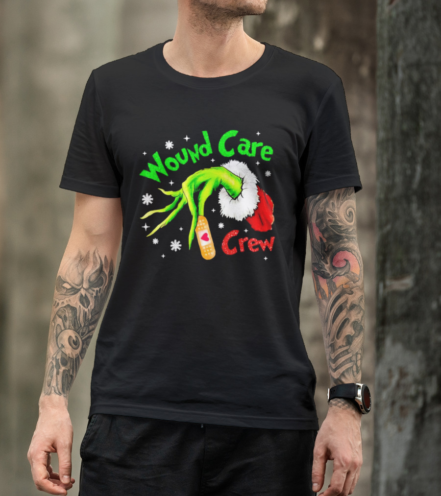 Wound Care Crew Grinch Hand Merry Christmas T-Shirt