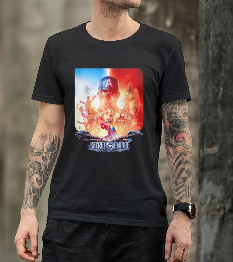 Marvel Secret Empire Captain America A Hydra Battle With Spider-Man And Avengers T-Shirt