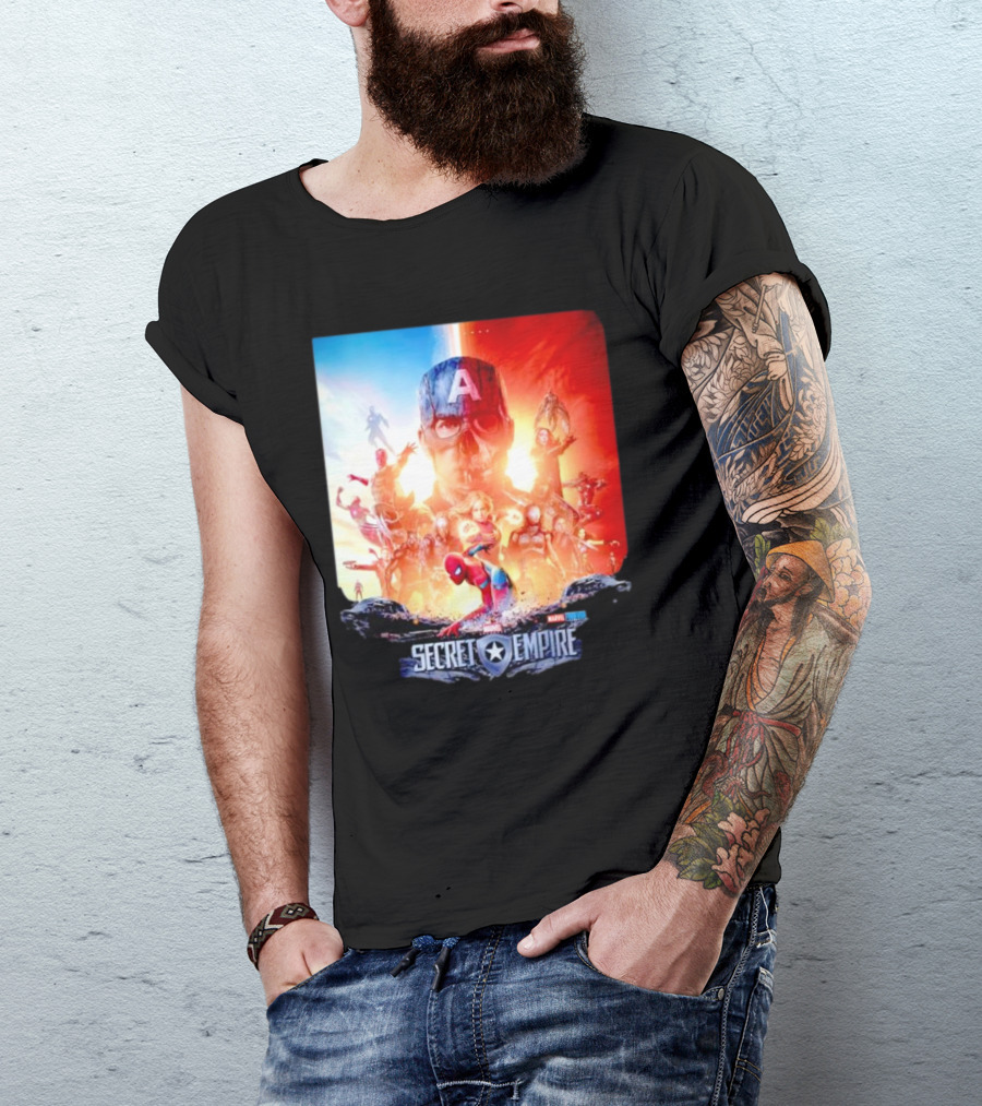 Marvel Secret Empire Captain America A Hydra Battle With Spider-Man And Avengers T-Shirt