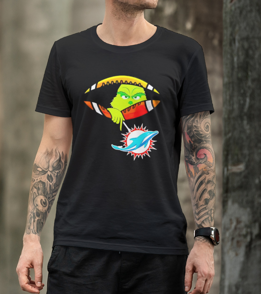 Miami Dolphins Grinch Football Fan Zipper T-Shirt