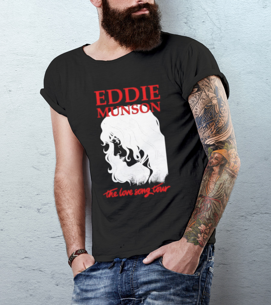 Eddie Munson The Love Song Tour Silhouette Portrait In T-Shirt