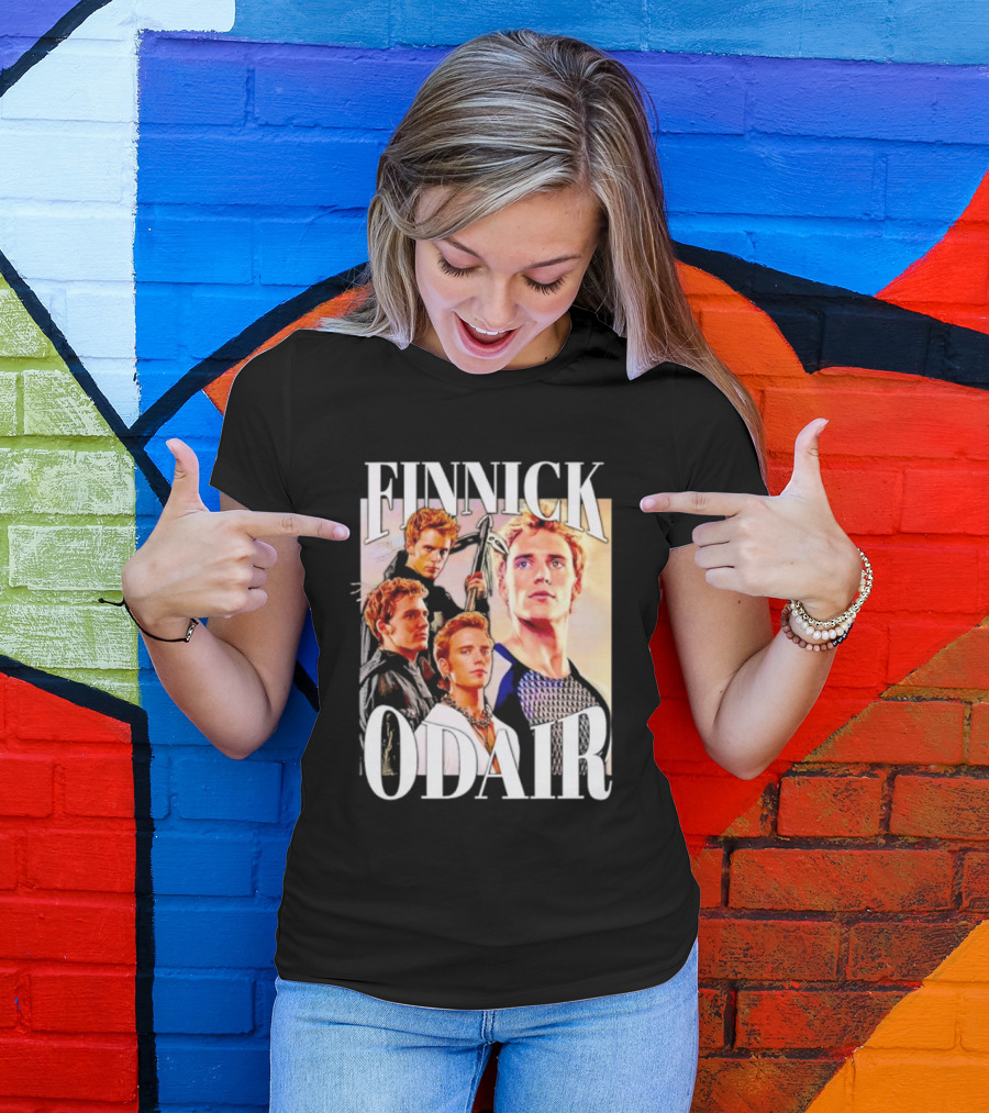Finnick Odair Character Collage With Weaponry Elements T-Shirt