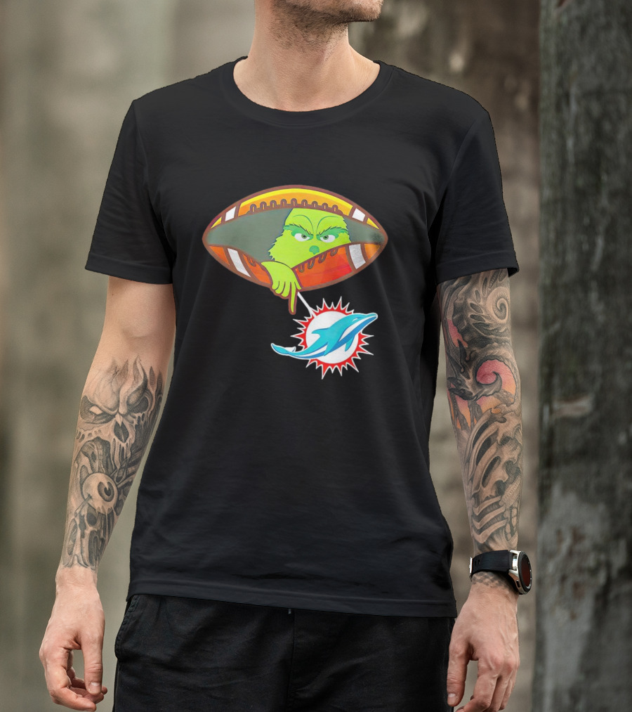 Grinch Ew Miami Dolphins Football T-Shirt