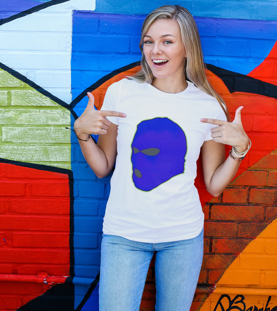 Seahawks Ski Mask Hoodie Graphic Blue Outline T-Shirt