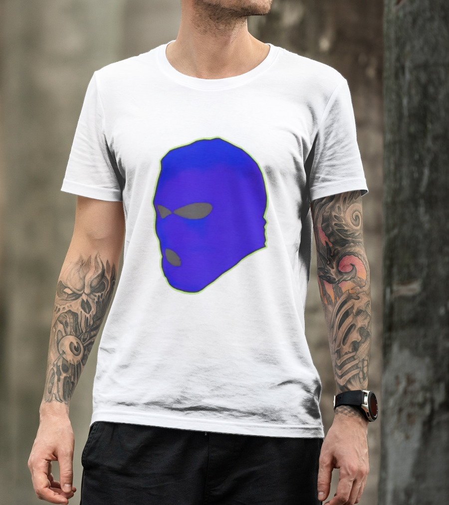 Seahawks Ski Mask Hoodie Graphic Blue Outline T-Shirt