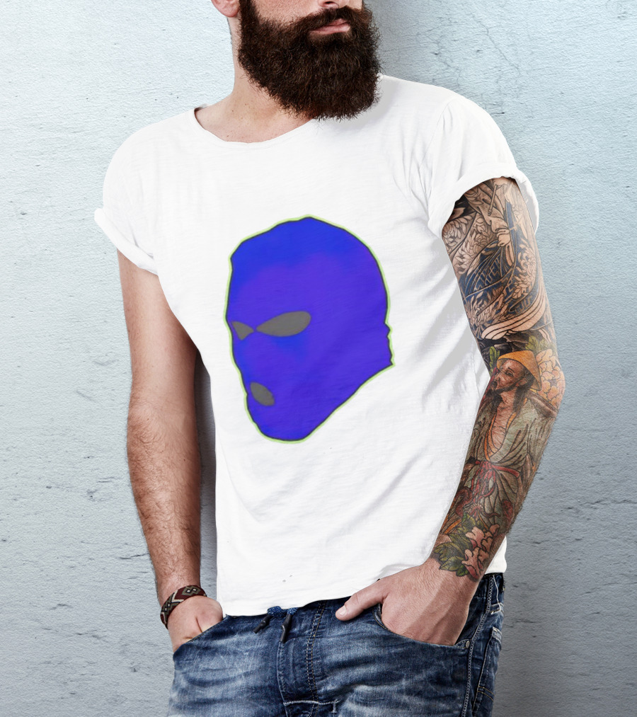 Seahawks Ski Mask Hoodie Graphic Blue Outline T-Shirt