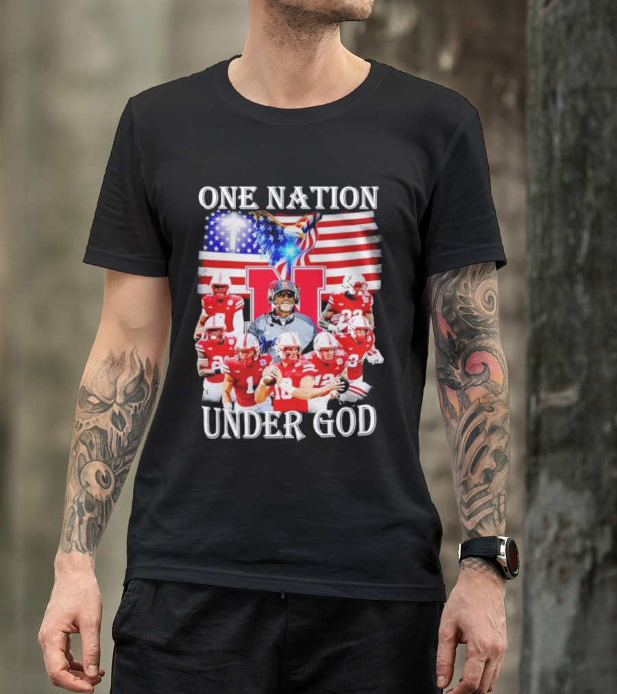 USA Flag One Nation Under God NC State Wolfpack Football Team Players T-Shirt