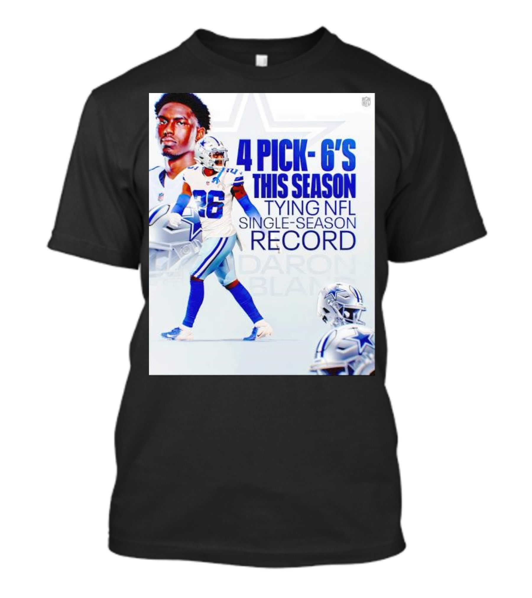 DaRon Bland 4 Pick-6's Tying NFL Single-Season Record Cowboys T-Shirt