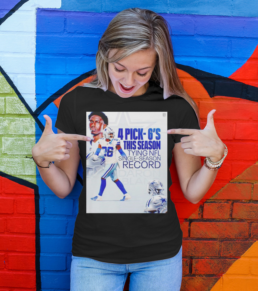 DaRon Bland 4 Pick-6's Tying NFL Single-Season Record Cowboys T-Shirt