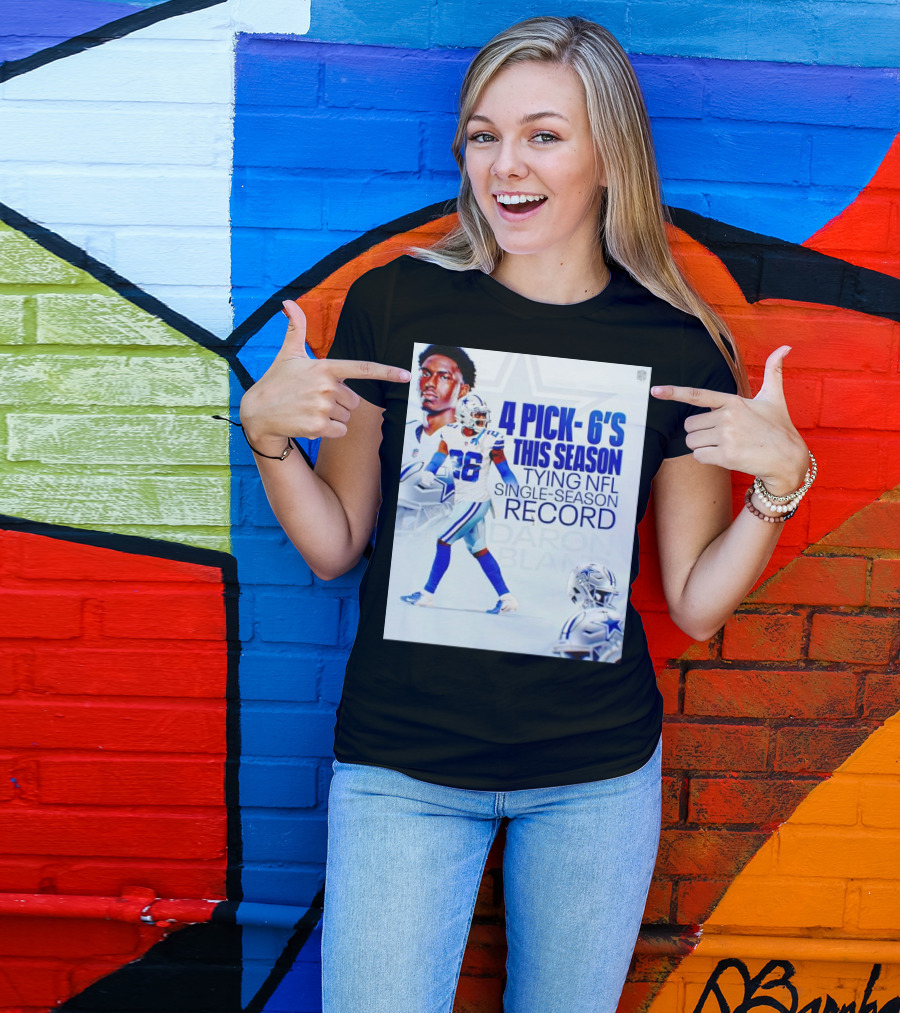 DaRon Bland 4 Pick-6's Tying NFL Single-Season Record Cowboys T-Shirt
