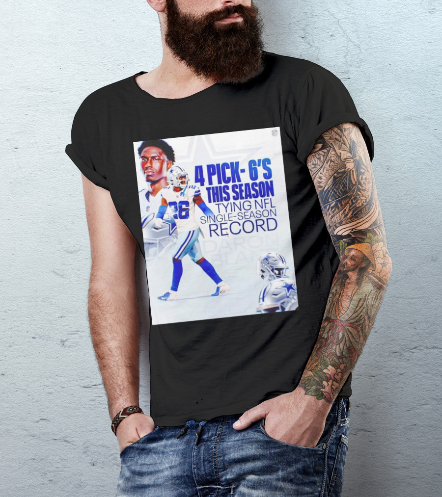DaRon Bland 4 Pick-6's Tying NFL Single-Season Record Cowboys T-Shirt