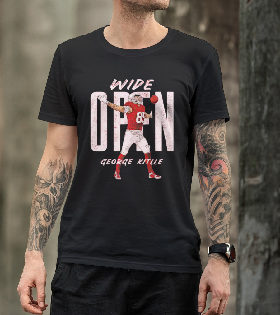 Wide Open George Kittle Football Catch T-Shirt